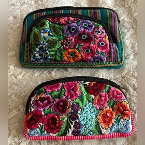 Floral Embroidered Women's makeup bags, very clean